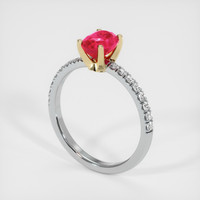 1.03 Ct. Ruby Ring, 14K Yellow & White 2