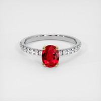 0.85 Ct. Ruby Ring, 14K Yellow & White 1