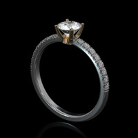 0.53 Ct. White Sapphire Ring, 14K Yellow & White 2