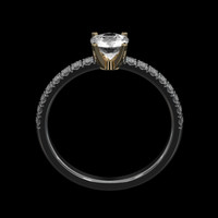 0.53 Ct. White Sapphire Ring, 14K Yellow & White 3