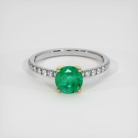 1.55 Ct. Emerald Ring, 18K Yellow & White 1