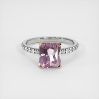 3.06 Ct. Purplish Pink Sapphire Ring, 18K Yellow & White 1