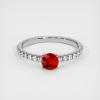 0.68 Ct. Ruby Ring, 18K Yellow & White 1
