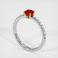 0.61 Ct. Ruby Ring, 18K Yellow & White 2