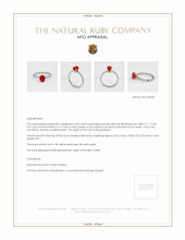 Ruby Ring 0.82 Ct., 18K Yellow White Appraisal