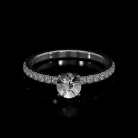 0.53 Ct. White Sapphire Ring, 18K Yellow & White 1