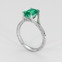 1.64 Ct. Emerald Ring, Platinum 950 2