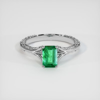 0.80 Ct. Emerald Ring, Platinum 950 1