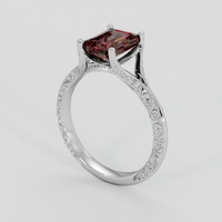 1.95 Ct. Red Garnet Ring, Platinum 950 2