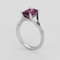 2.92 Ct. Pinkish Purple Rhodolite Garnet Ring, Platinum 950 2