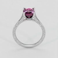 2.92 Ct. Pinkish Purple Rhodolite Garnet Ring, Platinum 950 3
