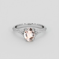1.32 Ct. Peach Morganite Ring, Platinum 950 1