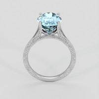 3.96 Ct. Blue Aquamarine Ring, Platinum 950 3