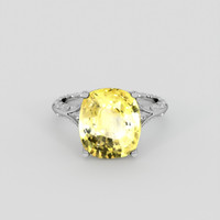 7.08 Ct. Yellow Sapphire Ring, Platinum 950 1