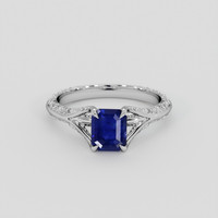 1.31 Ct. Blue Sapphire Ring, Platinum 950 1