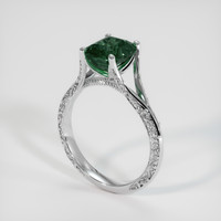 2.56 Ct. Green Sapphire Ring, Platinum 950 2