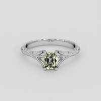 1.05 Ct. Yellowish Green Sapphire Ring, Platinum 950 1