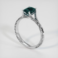 1.24 Ct. Bluish Green Sapphire Ring, Platinum 950 2