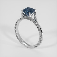 1.95 Ct. Greenish Blue Sapphire Ring, Platinum 950 2