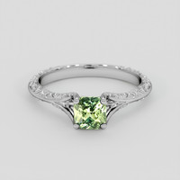 1.18 Ct. Green Sapphire Ring, Platinum 950 1