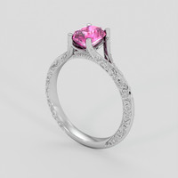 1.20 Ct. Pink Sapphire Ring, Platinum 950 2