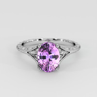 2.63 Ct. Pinkish Purple Sapphire Ring, Platinum 950 1