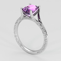 2.63 Ct. Pinkish Purple Sapphire Ring, Platinum 950 2