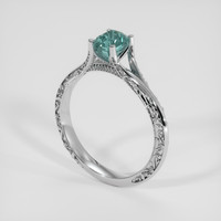 1.58 Ct. Greenish Blue Sapphire Ring, Platinum 950 2