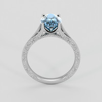 3.14 Ct. Greenish Blue Sapphire Ring, Platinum 950 3