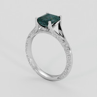 2.01 Ct. Bluish Green Sapphire Ring, Platinum 950 2