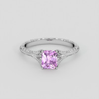 1.08 Ct. Purplish Pink Sapphire Ring, Platinum 950 1