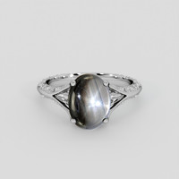 2.48 Ct. Black Sapphire Ring, Platinum 950 1