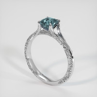 1.15 Ct. Greenish Blue Sapphire Ring, Platinum 950 2