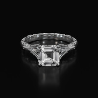 2.62 Ct. White Sapphire Ring, Platinum 950 1