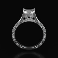 2.62 Ct. White Sapphire Ring, Platinum 950 3