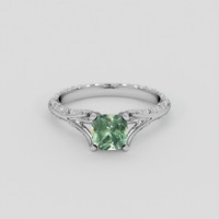 1.21 Ct. Green Sapphire Ring, Platinum 950 1