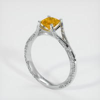 1.12 Ct. Orangish Yellow Sapphire Ring, Platinum 950 2
