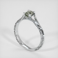 0.77 Ct. Grey Sapphire Ring, Platinum 950 2