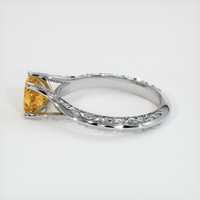 0.89 Ct. Orangish Yellow Sapphire Ring, Platinum 950 4