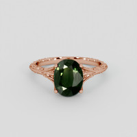 3.87 Ct. Green Sapphire Ring, 14K Rose Gold 1