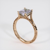 2.34 Ct. Purple Sapphire Ring, 14K Rose Gold 2