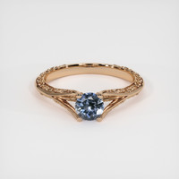 0.56 Ct. Greyish Blue Sapphire Ring, 14K Rose Gold 1