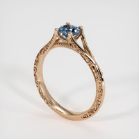 0.56 Ct. Greyish Blue Sapphire Ring, 14K Rose Gold 2