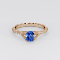 0.76 Ct. Blue Sapphire Ring, 14K Rose Gold 1
