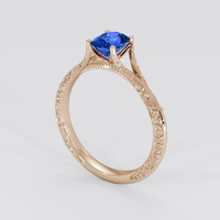 0.76 Ct. Blue Sapphire Ring, 14K Rose Gold 2