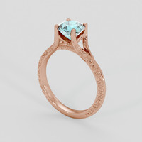 1.46 Ct. Greenish Blue Sapphire Ring, 14K Rose Gold 2