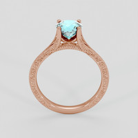 1.46 Ct. Greenish Blue Sapphire Ring, 14K Rose Gold 3