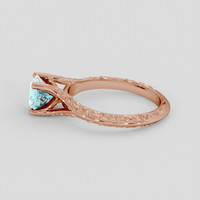 1.46 Ct. Greenish Blue Sapphire Ring, 14K Rose Gold 4