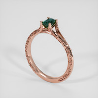 0.67 Ct. Greenish Blue Sapphire Ring, 14K Rose Gold 2