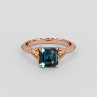 2.10 Ct. Bluish Green Sapphire Ring, 18K Rose Gold 1